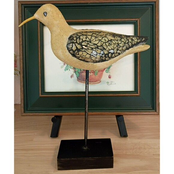 Other - Mosaic Seabird Figurine on Metal Stand Coastal Nautical Beachy Deco 11 Inch Tall